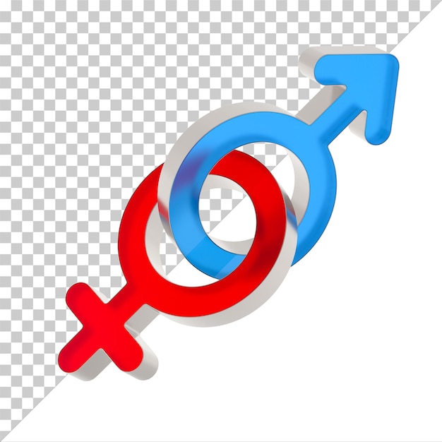 symbol male and female on white background Isolated 3D illustration