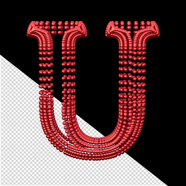 PSD symbol małych czerwonych kul litery u