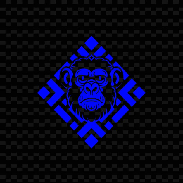 The symbol of a monkey on a black background