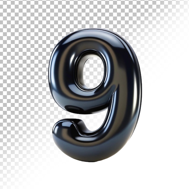 Symbol numerów 3D z przejrzystym efektem tła