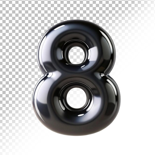 Symbol numerów 3D z przejrzystym efektem tła