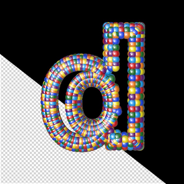 PSD Символ письма из цветных воздушных шаров