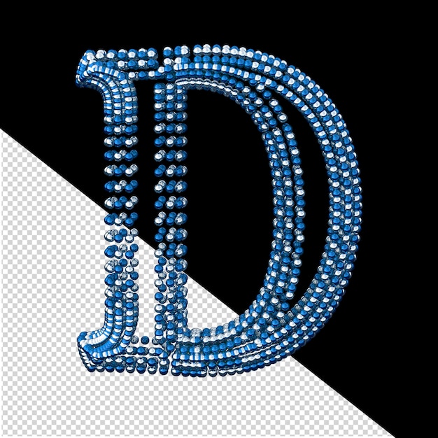 PSD 小さな銀と青の 3 d 球文字 d のシンボル