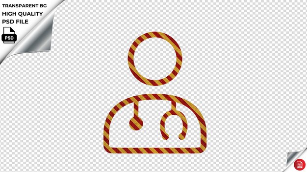 PSD the symbol of a person with a red and yellow striped ribbon