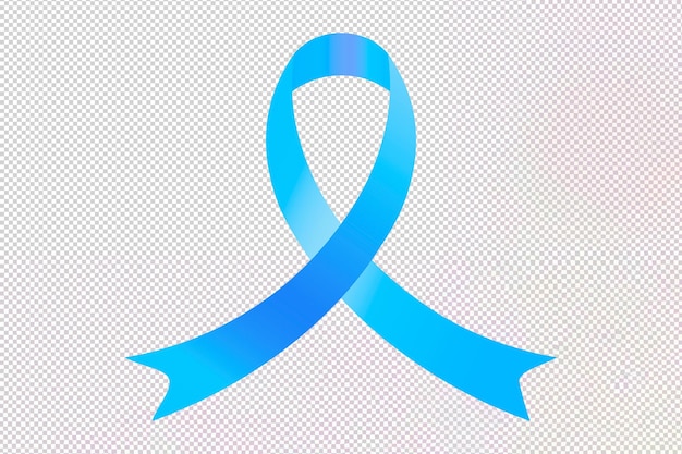 symbol of prostate cancer in the form of a blue ribbon. gradient fill on a transparent background