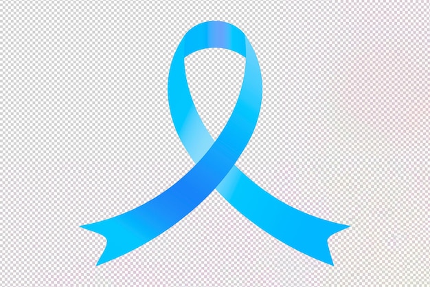 Symbol of prostate cancer in the form of a blue ribbon. gradient fill on a transparent background