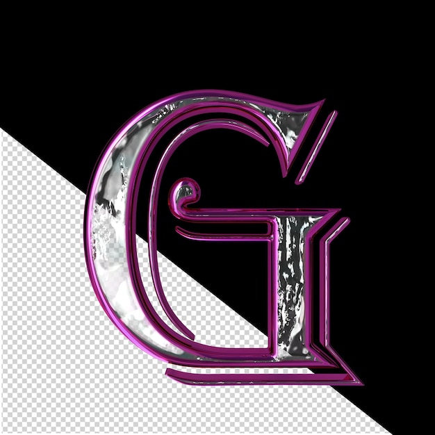 PSD symbol in a purple frame letter g