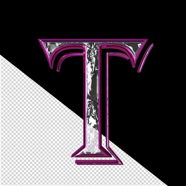 PSD symbol in a purple frame letter t