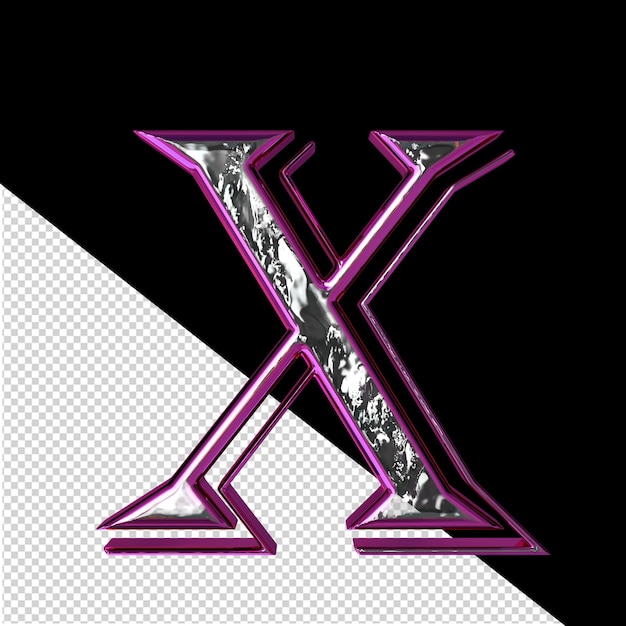 PSD symbol in a purple frame letter x