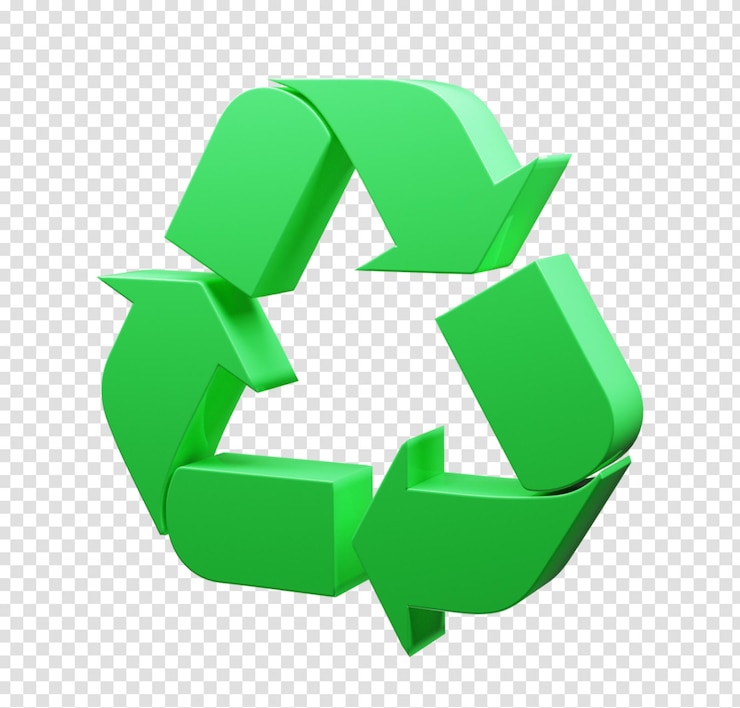 PSD symbol recyklingu 3d