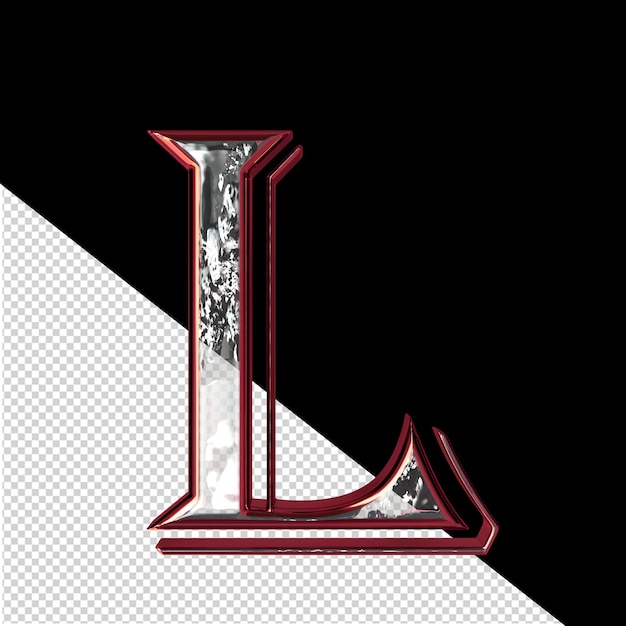 PSD symbol in a red frame letter l