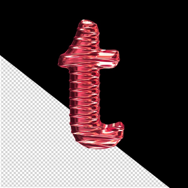 Symbol ribbed horizontally letter t