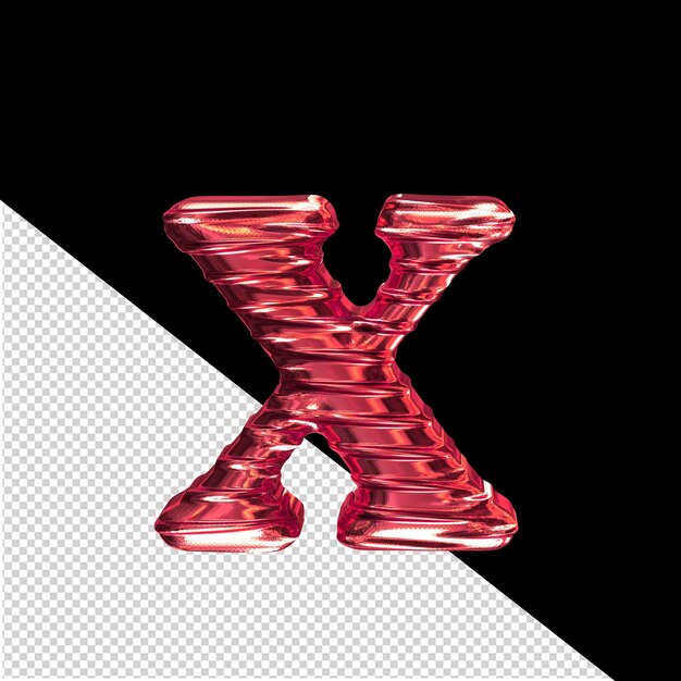 symbol ribbed horizontally letter x