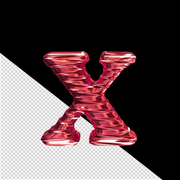 PSD symbol ribbed horizontally letter x