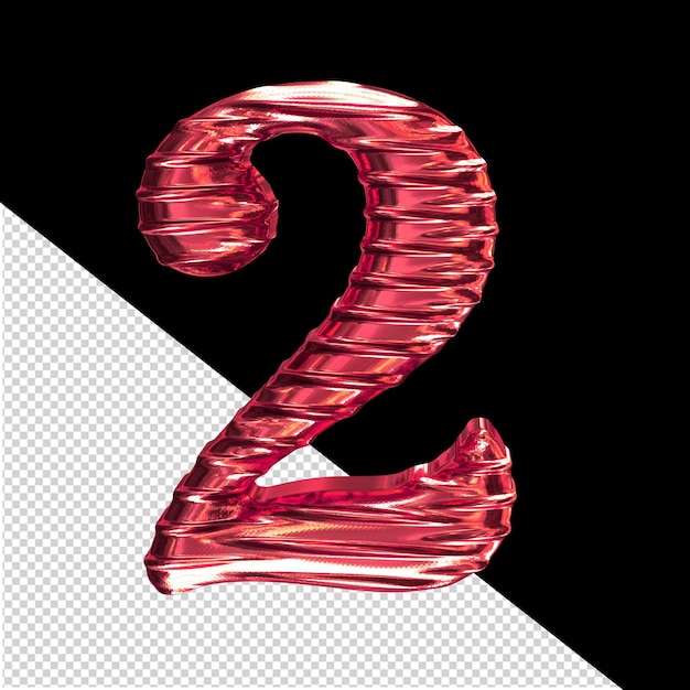 Symbol ribbed horizontally number 2