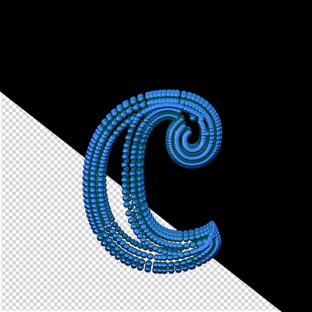 PSD symbol of small blue spheres letter c