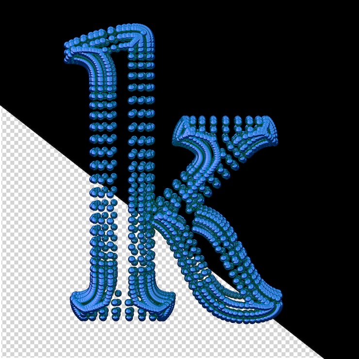 PSD 小藍色球體符號 字母 k