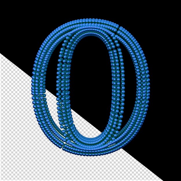 PSD symbol of small blue spheres letter o