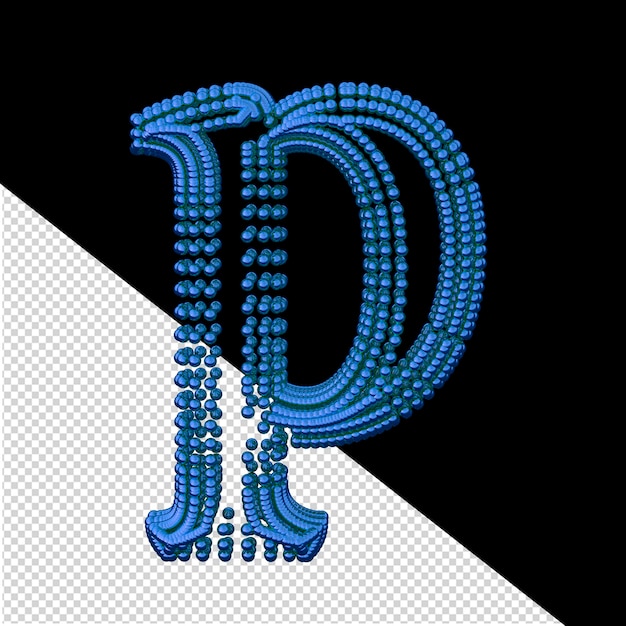 PSD symbol of small blue spheres letter p