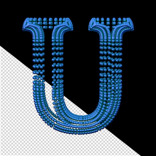 symbol of small blue spheres letter u