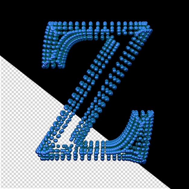 PSD symbol of small blue spheres letter z