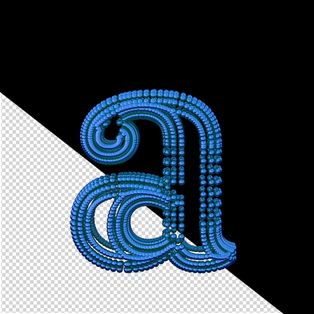 PSD symbol of small blue spheres letter a