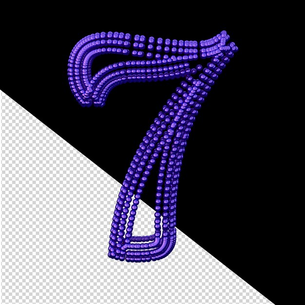 PSD symbol of small dark purple 3d spheres number 7