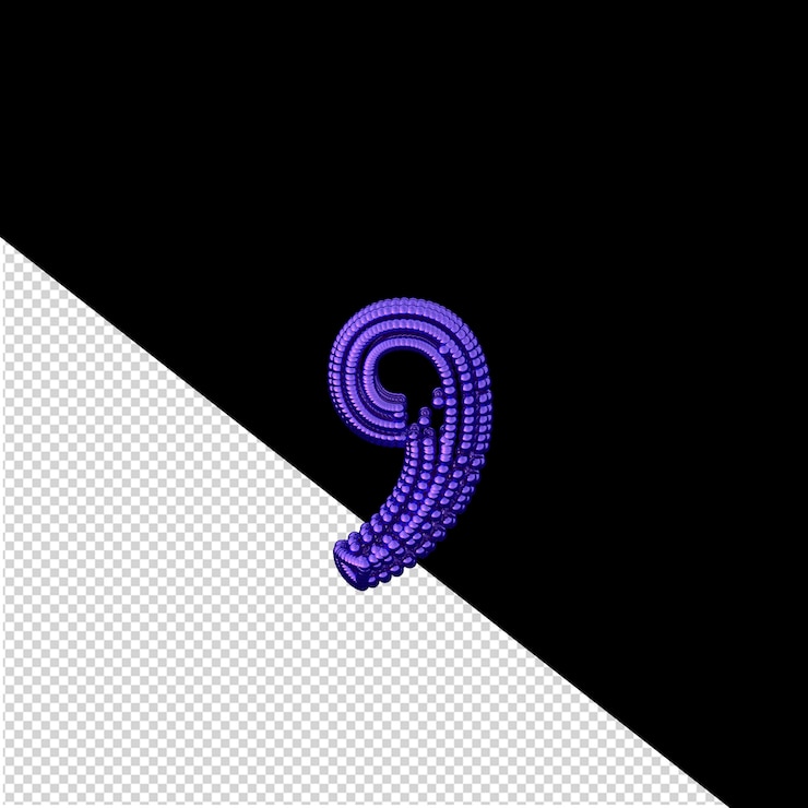 PSD symbol of small dark purple 3d spheres