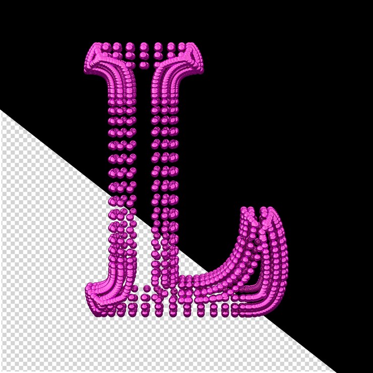 PSD symbol of small purple spheres letter l