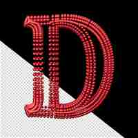 PSD symbol of small red spheres letter d