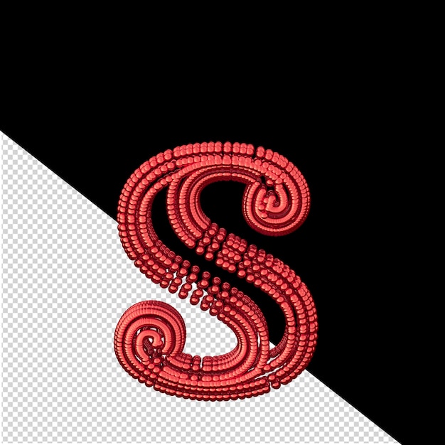 Symbol of small red spheres letter s