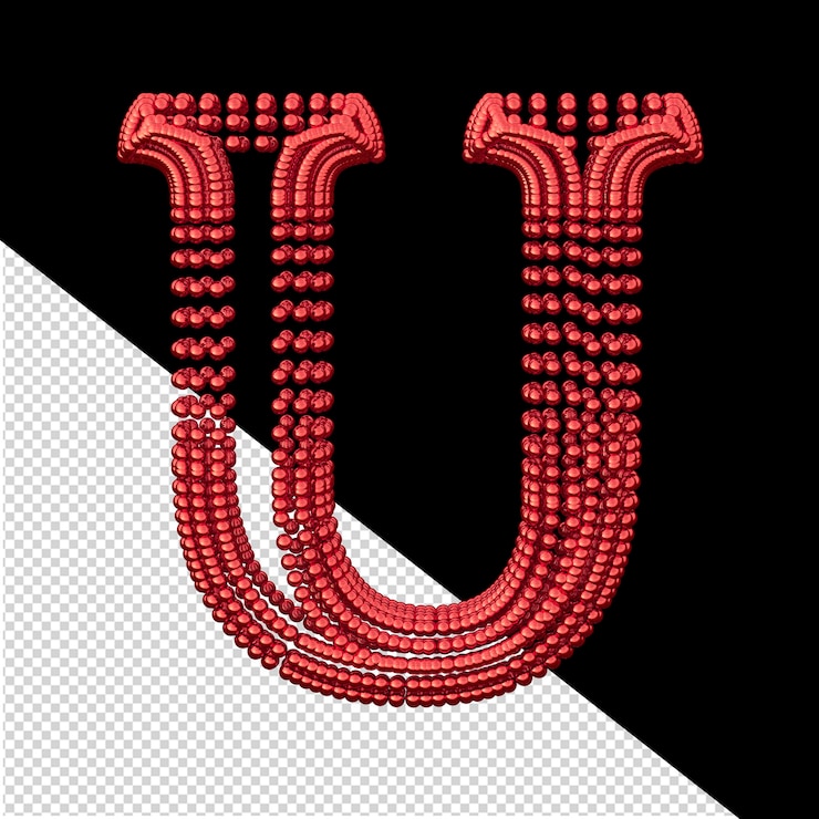 PSD symbol of small red spheres letter u