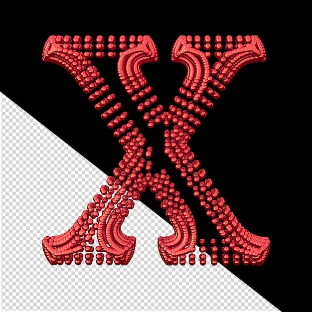 PSD symbol of small red spheres letter x