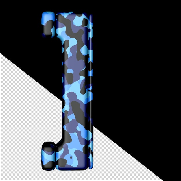 Symbol of vertical blocks in blue camouflage