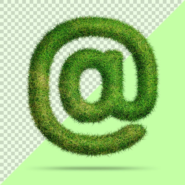 Symbol with realistic 3d grass