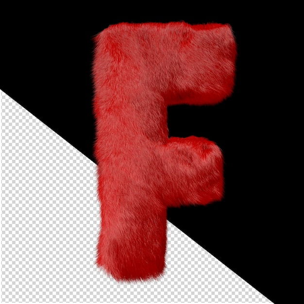 PSD symbol wykonany z czerwonego futra litera f