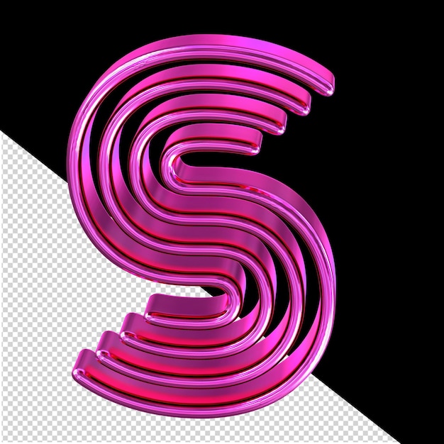 PSD symbol wykonany z fioletowych talerzy z literą s