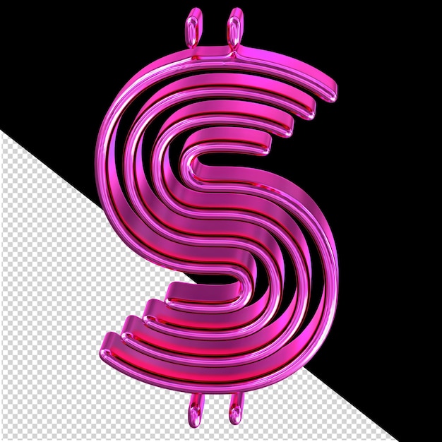 PSD symbol wykonany z fioletowych talerzy