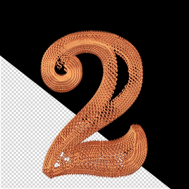 Symbol wykonany z rudych 3d znaków dolara numer 2
