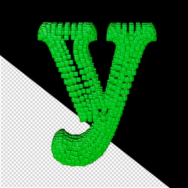 PSD symbol wykonany z zielonej kostki 3d litery y