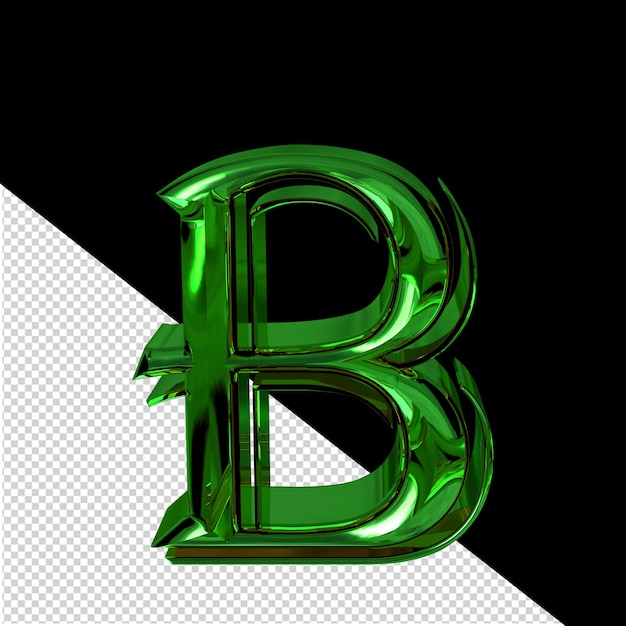 Symbol wykonany z zielonej litery b