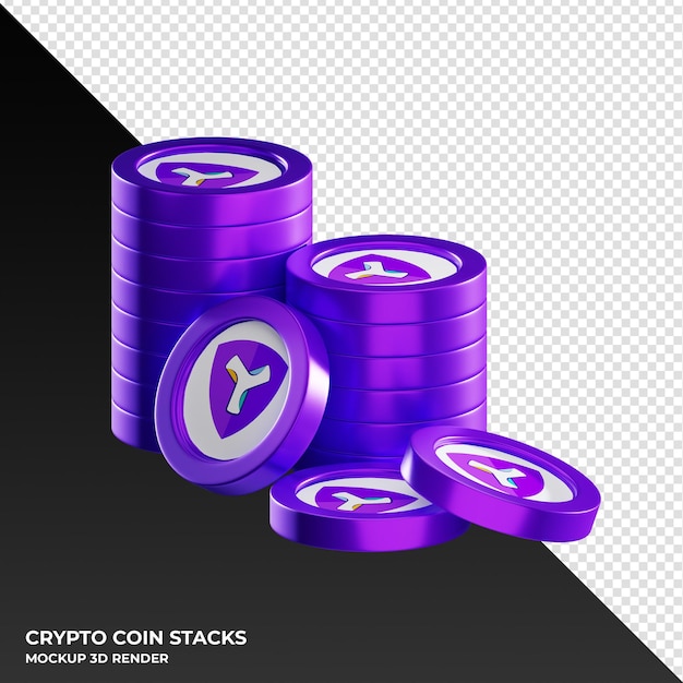 Flow coin stacks cryptocurrency. 3D render illustration 21627802 PNG