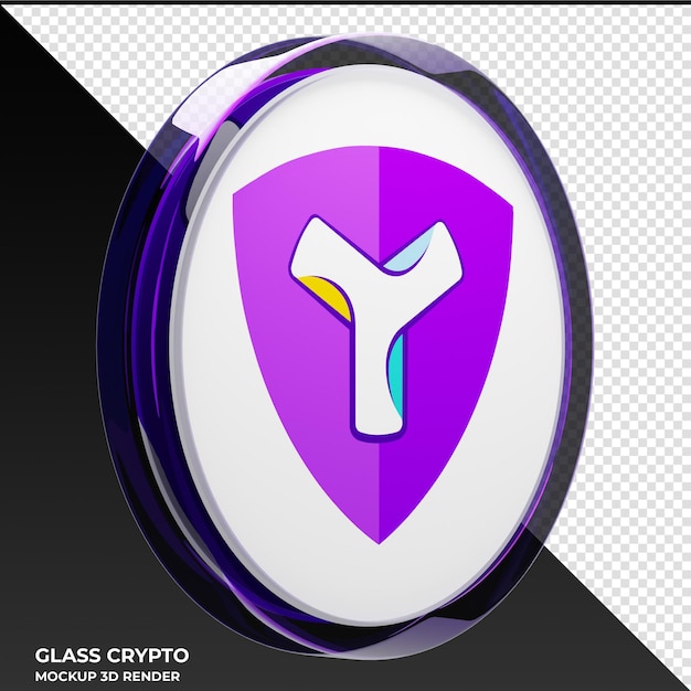 PSD symbol xym glass crypto coin 3d illustration
