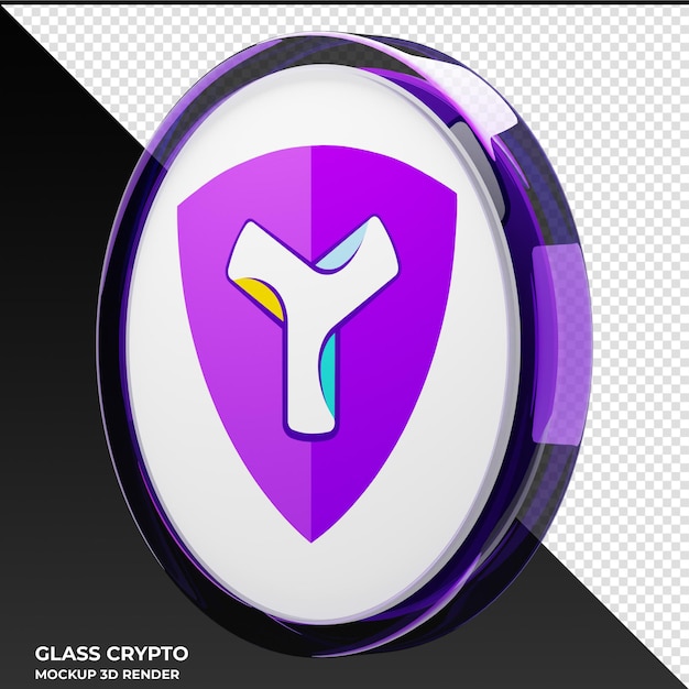 PSD symbol xym glass crypto coin 3d illustration