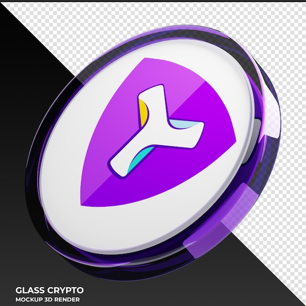 PSD symbol xym glass crypto coin 3d illustration