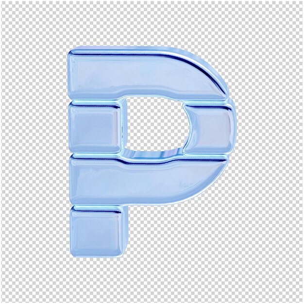 PSD symbol z kolekcji ice. 3d litera p