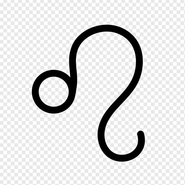 PSD symbol zodiaku leo czarna linia element dla horoskopu kalendarza astrologicznego element projektowania psd