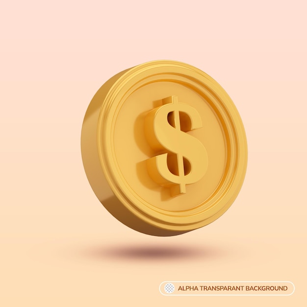 Symbole Koncepcji Kreatywnych Renderowania 3d Monety Dolar Pieniędzy
