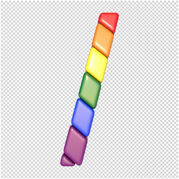 Symbole Lgbt Flaga Po Przekątnej. Symbol 3d