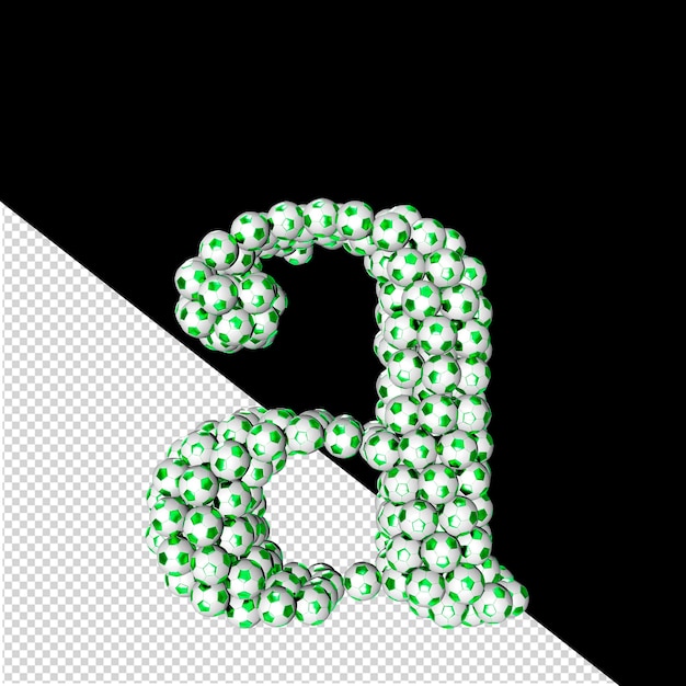 Symbole Wykonane Z Zielonych Piłek Piłkarskich Litera A
